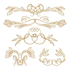 Fototapeta premium Vector calligraphy elements set.