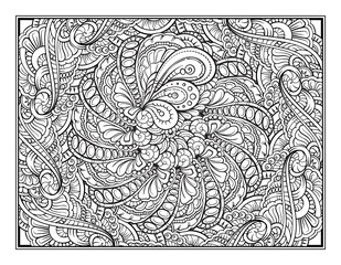 Fantasy decorative ornamental coloring pattern page 