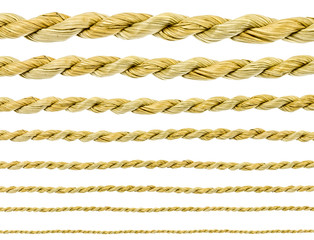 ficelles végétales, paille naturelle, fond blanc