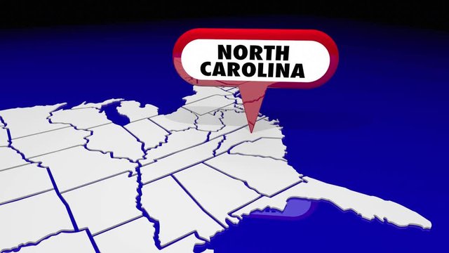 North Carolina NC California CA State Map Pin Location Navigation Destination