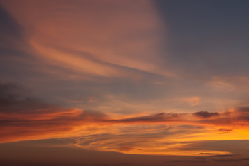Fototapeta na wymiar Dramatic atmosphere of beautiful romantic sunset sky and clouds.