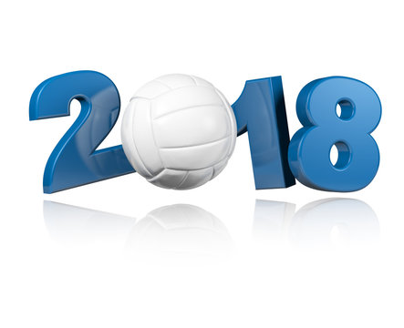 One Volleyball 2018 Design with a white Background