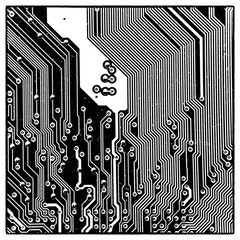 Leiterbahnen, schwarzweiss