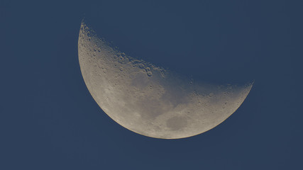 View of the Moon through telescope.