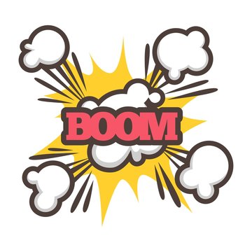 Big boom with sparkle and dust isolated illustration