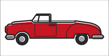 Red colored retro car