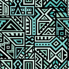 Abstract Vector Seamless Pattern in Ethnic Style
