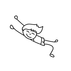Fototapeta premium hand drawing happy cute boys line art