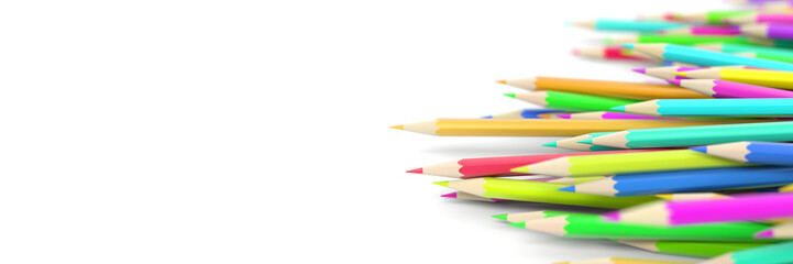 Fototapeta premium Infinite pencils background, education and creativity theme, original 3d rendering
