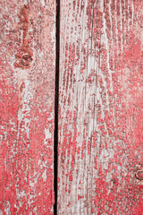 Old texture of wooden boards with peeling paint