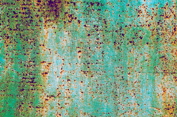 Rusty metal surface background. Peeling paint texture for designer.