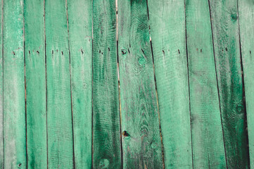 Fototapeta na wymiar Old painted wooden fence background texture for design