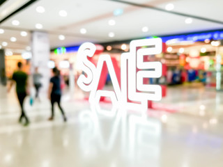 text sale display at shopping mall