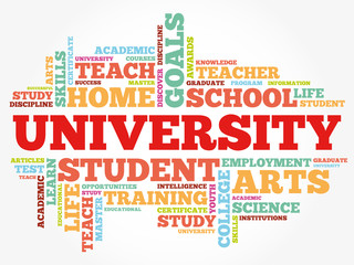 UNIVERSITY word cloud collage, education concept background