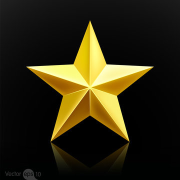 Golden star icon vector illustration