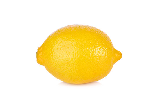 whole fresh lemon on white background