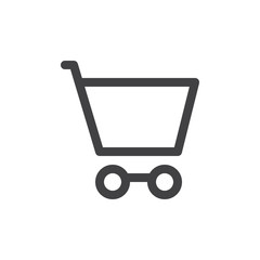 Shopping cart line simple icon, outline vector sign, linear style pictogram isolated on white. Symbol, logo illustration. Editable stroke. Pixel perfect vector graphics