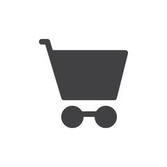 Shopping car simple icon vector, filled flat sign, solid glyph isolated on white. Symbol, logo illustration. Pixel perfect vector graphics