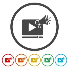 Video marketing icons set
