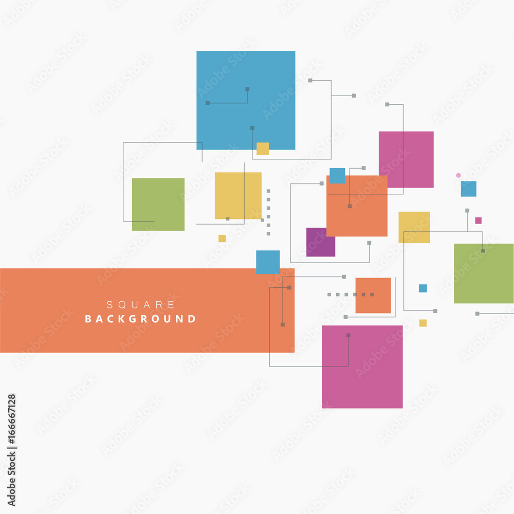 Poster square different topical colors. beautiful vector design