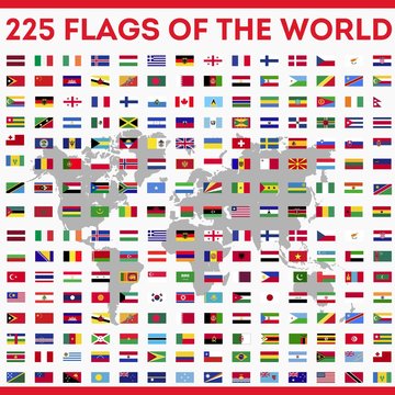 Flags all over the world vector graphics