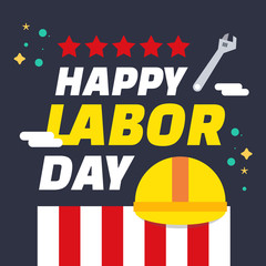 Happy labor day. Labor day banner template. American labor day wallpaper. Vector illustration.