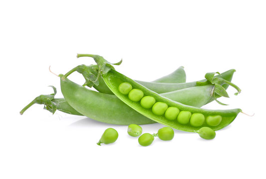 sugar peas isolated on white background