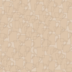 Vector seamless pattern of tea cups.