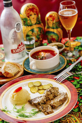 Georgia barbecue and mashed potato