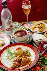 Georgia barbecue and mashed potato