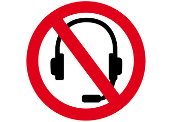 Schild Headset verboten
