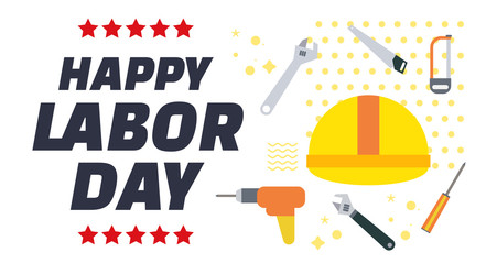 Happy labor day. Labor day banner template. American labor day wallpaper. Vector illustration.