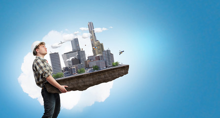 Architect present his project