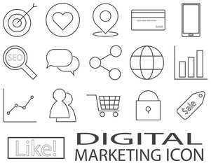 Digital Marketing Icon set illustration esp 10