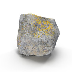 Stone isolated on white. 3D illustration, clipping path