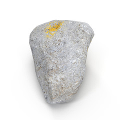 Rock stone isolated on white. 3D illustration, clipping path