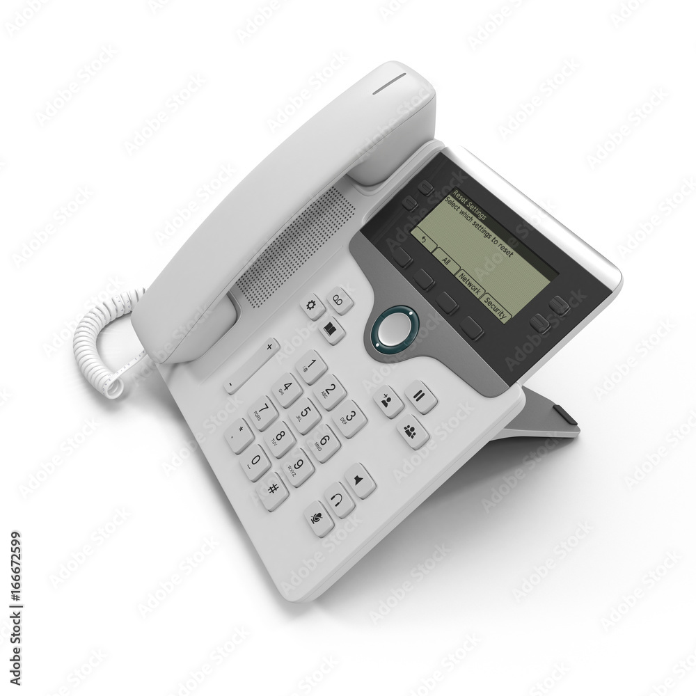 Wall mural VOIP phone IP phone isolated on a white. 3D illustration, clipping path