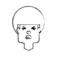 Man with heart attack face cartoon