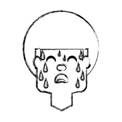 Man with heart attack face cartoon