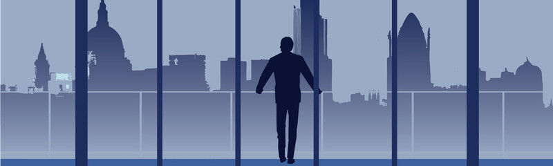 Concept of Business Man Looking to The Future