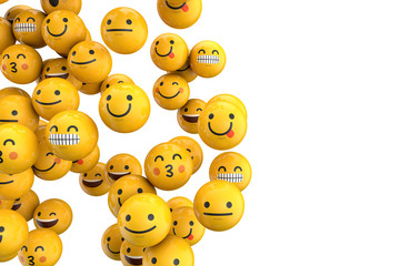 Emoji emoticon character background collection. 3D Rendering