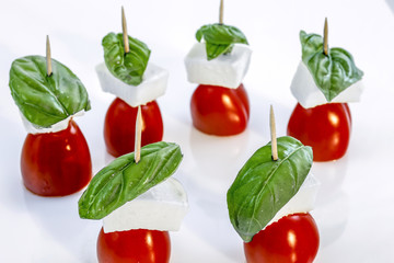 Tomato, mozzarella cheese, basil, Italian triology