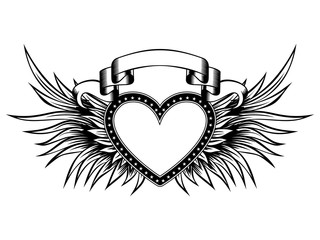 Obraz premium heart with wings