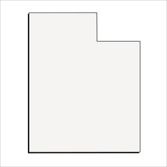 Vector Utah State 3D Outline Map