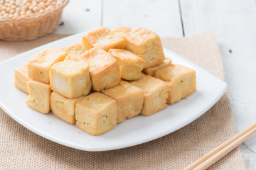 Snack and Dessert, Chinese Traditional Deep Fried Tofu or Fried Bean Curd