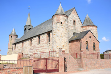 Obraz premium Medieval church in La Bouteille, Picardie, France