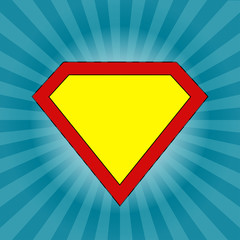 Superhero logo template. Red, yellow and orange.