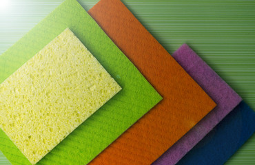 Colorful sponge for cleaning the premises