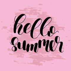 Hello summer. Lettering illustration.