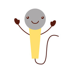 microphone audio kawaii character vector illustration design